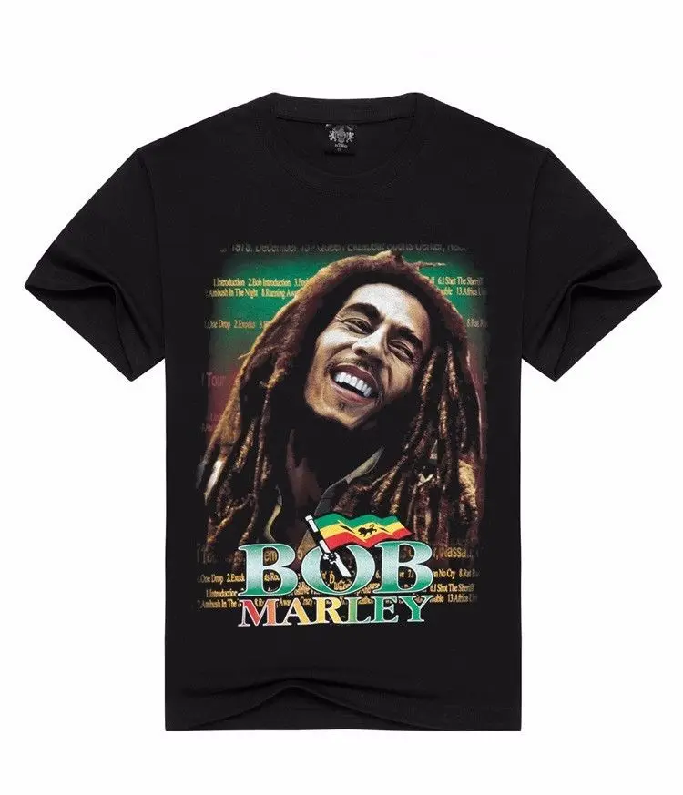 

Fashion 100% Cotton Singer Bob Marley Men'S 3D Print Short Sleeve T-Shirt Fashion 100% Cotton T Shirt Design Tops