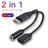 2 in 1 usb c to 3 5mm headphone jack adapter type c charge audio aux adaptor for samsung s20 ultra note 20 10 plus s21 ipad pro