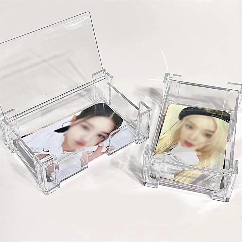 

1Pcs Clear Desk Shelf Box Storage Display Stand Acrylic Plastic Transparent Desktop Business Card Holder Place Card Holder