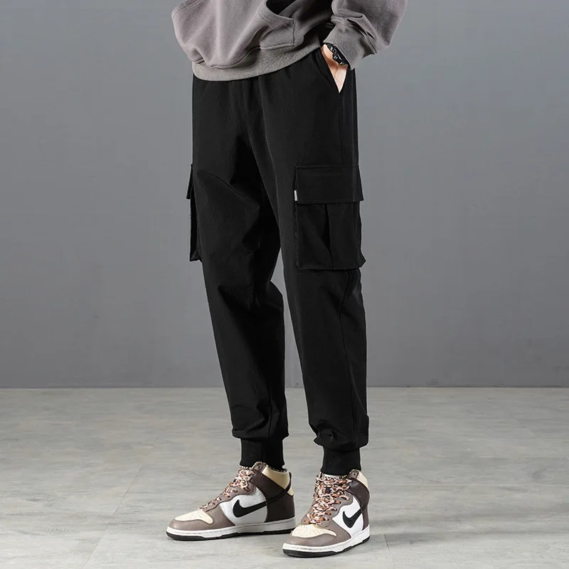 

Overalls spring and autumn loose trend multi-pocket pants men's high street straight wide-leg pants men's casual pants M-5XL