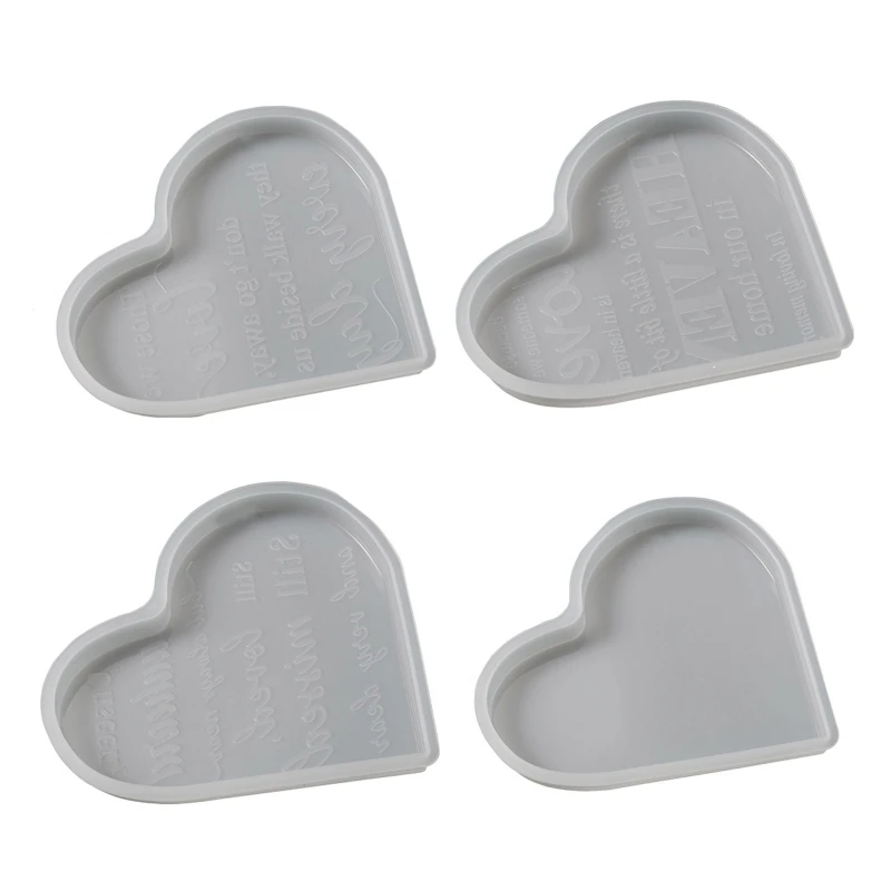 

1/4Pieces Heart Memorial Gift Sign Molds for Epoxy Resin Mold Sign Silicone Mold