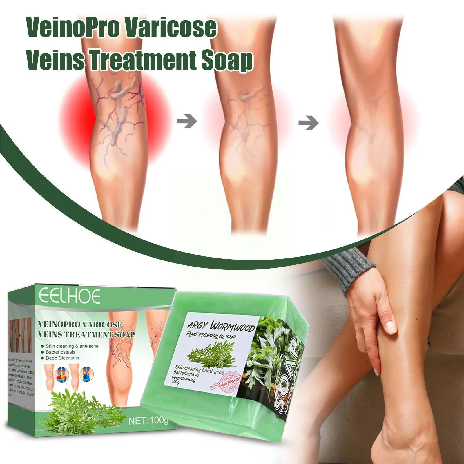 

2022 Leg Vein Massage Repair Soap Clean Care Repair And Blood Body Soap Flowbath Soap To Works Improve Earthworm Leg Functi C2y7