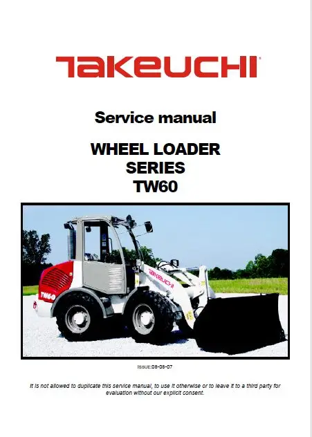 

Workshop manual for Takeuchi 2016