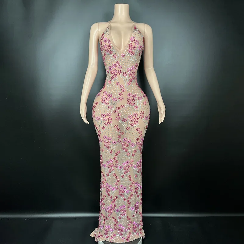 Платье с висячим вырезом и глубоким V-образным сценическое платье бар ночной клуб