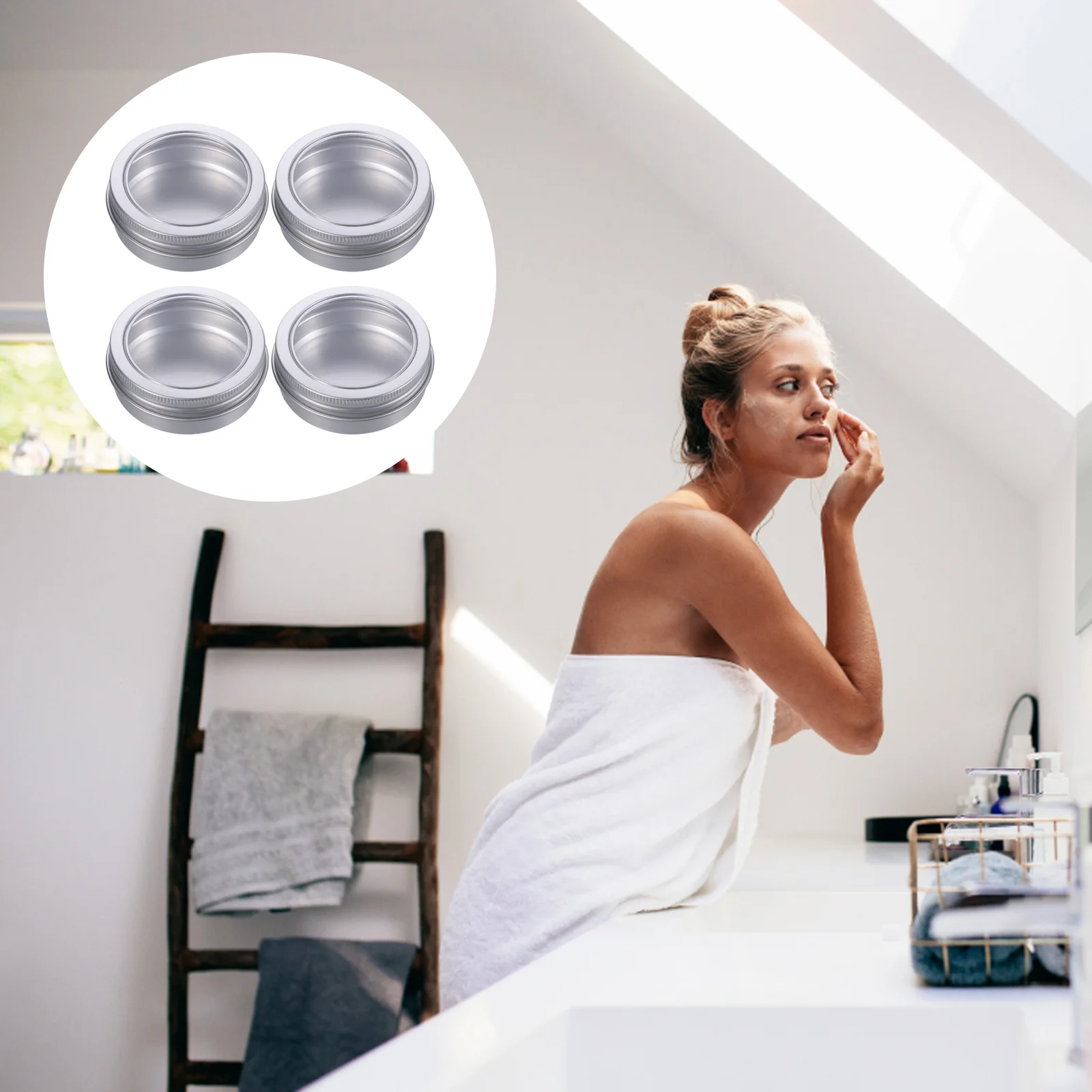 

12pcs Packaging Cans Round Jars Tin Candy Box Aluminum Jar Tin Cans with Window Lids