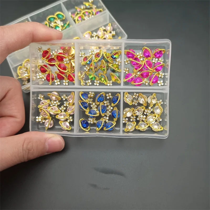 

60pcs Gold/Silver Nail Art Charms Planet Rhinestones 3D Gems Inlaid Nail Decorations Luxury Zircon Design Manicure Accessories