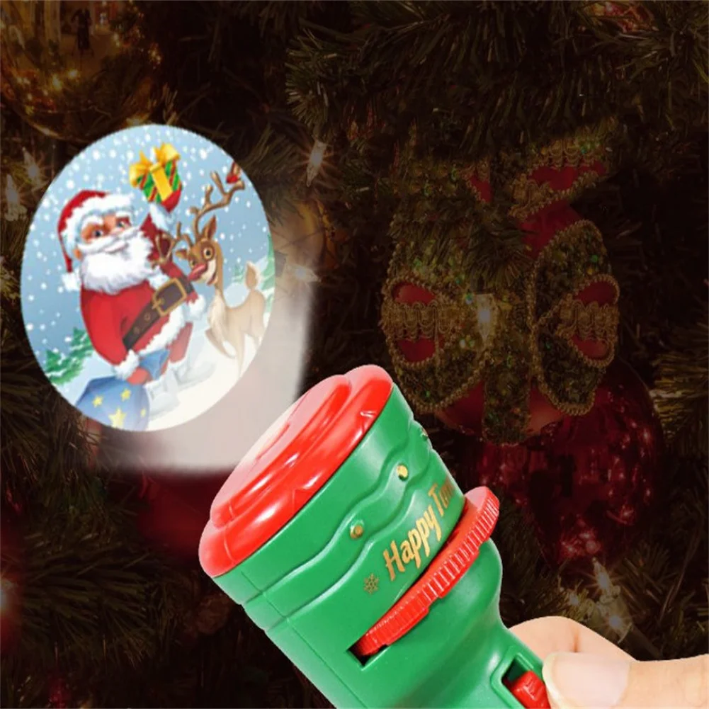 

24 Patterns Santa Christmas Tree Flashlight Projector Torch Lamp Toy Early Education Toy for Kid Holiday Birthday Xmas Gift 2023