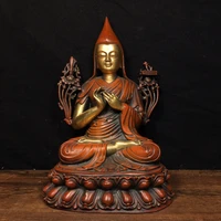 10 tibetan temple collection old bronze gilt real gold master tsongkhapa lotus platform worship buddha town house exorcism