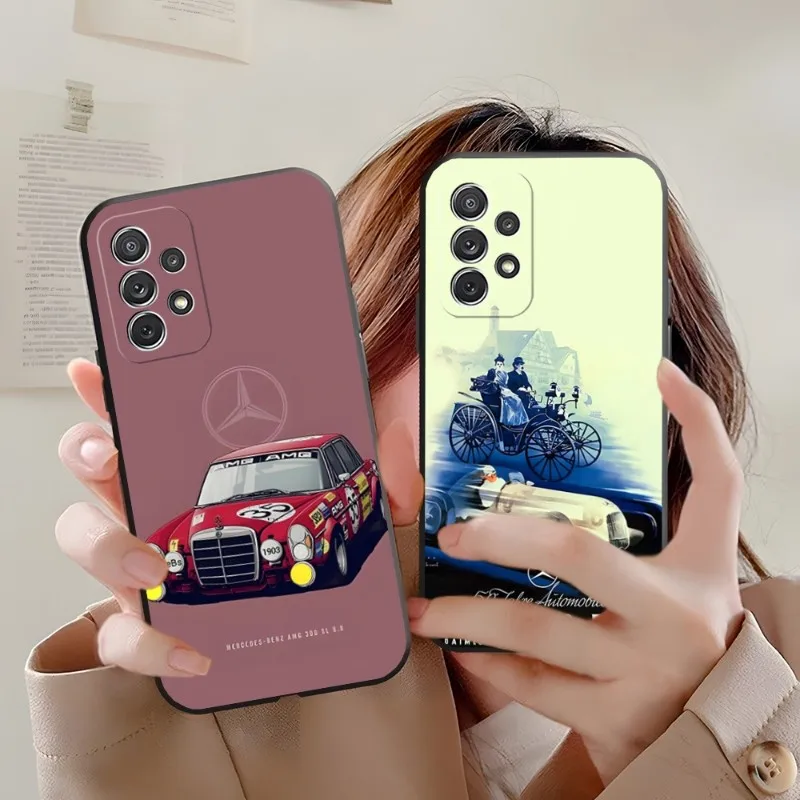 

Luxury Car Mercedes Benz Phone Case For Samsung Galaxy A31 A33 A21 A13 A22 A52 A02 A53 A73 A32 A50 Galaxy A34 A54 A14 Back Cover