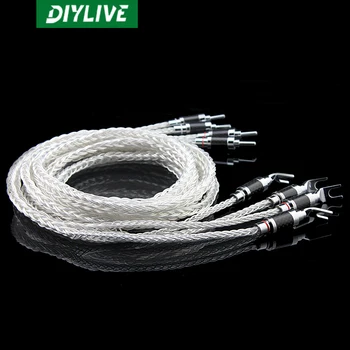 DIYLIVE Junlong 7N single crystal copper plated silver burner main speaker cable HiFi loudspeaker cable