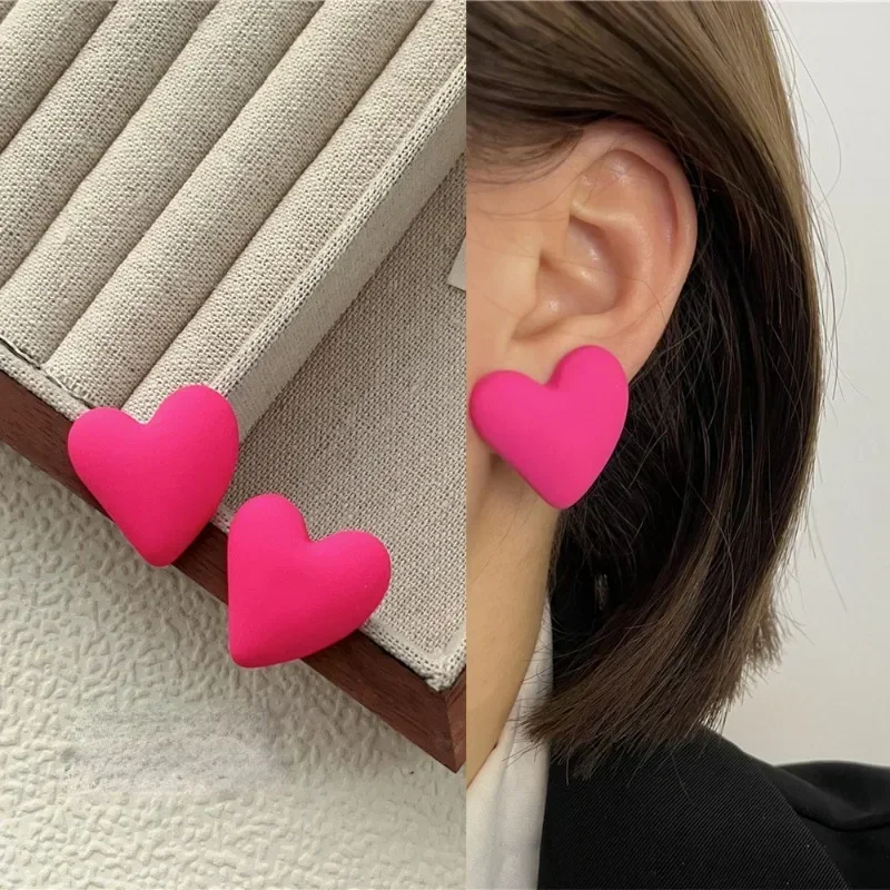 

Heart Stud Earrings Geometric Fashion Nuevo En Pendientes Piercing Accesorios Para Mujer Korean for Women 2023 Trending New Gift