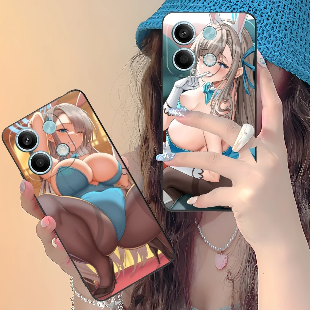 Чехол для телефона Blue Archive Asuna Sexy Hentai Xiaomi Redmi Note 13 12 11 10 9 8 7 6 S A Pro Lite Plus 5G черный чехол