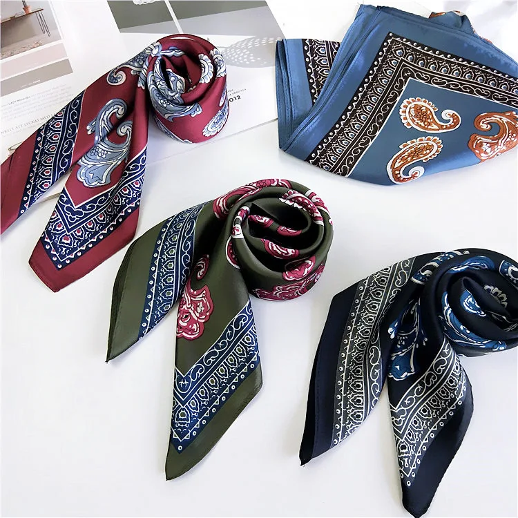 

60cm square silk Scarf small female joker Korean work professional fashion Decorate Shawl Scarves