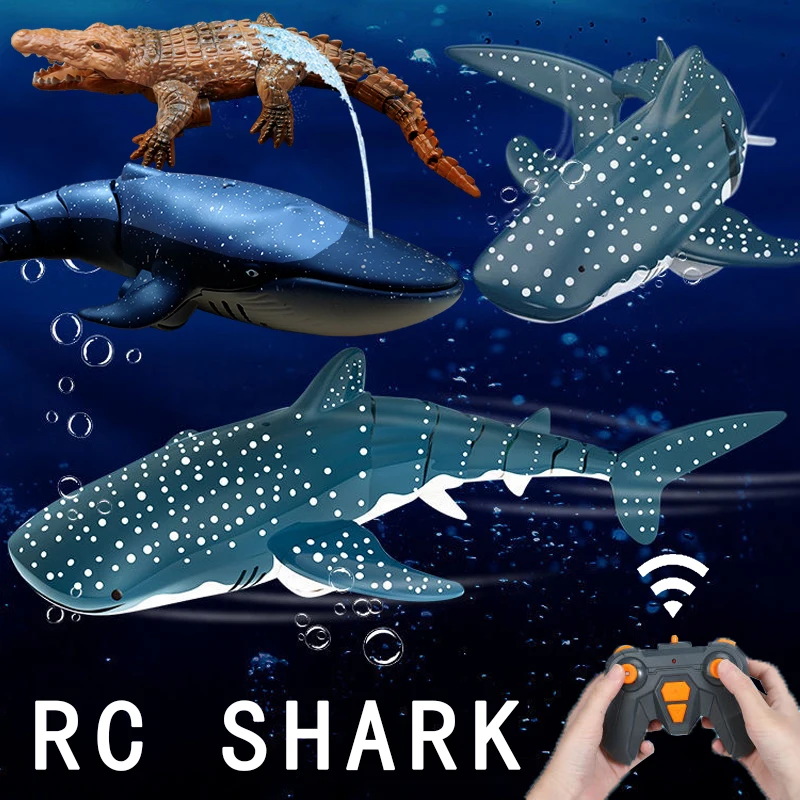 Uzaktan kumanda köpekbalığı oyuncak robotlar çocuklar için serin doldurulmuş hayvanlar RC Robot oyuncaklar erkek çocuklar yetişkinler köpek balıkları su banyosu havuzu arabalar