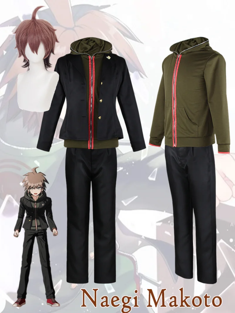 

Halloween Costumes for Men Naegi Makoto Cosplay Costume Anime Super Danganronpa Uniform for Men Halloween Costume