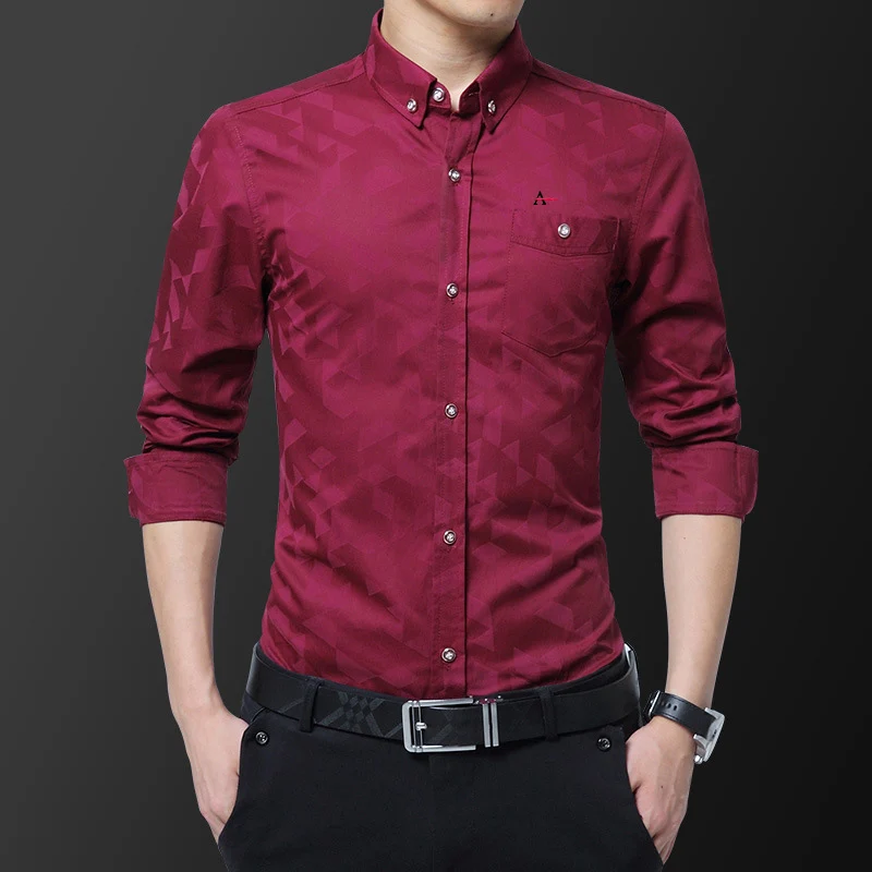 2021 aramy camisa Brand Men Shirt Male Dress Shirts Men's Fashion Casual Long Sleeve Business Formal Shirt Camisa Social Masculi