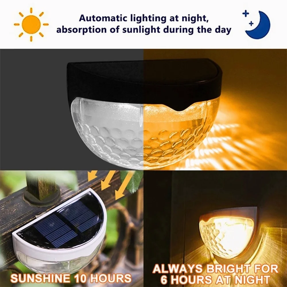 1/2/3/4pcs Solar Light Wall Mount Lamp Deck LED Outdoor Lighting Garden Courtyard Backyard Fence Post Decorative Waterproof images - 6