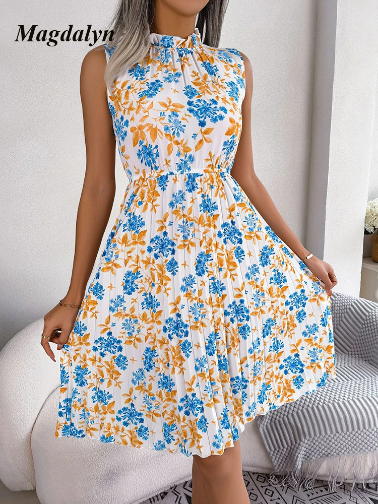 Magdalyn Женские Элегантные платья средней длины в стиле бохо тонкое Повседневное