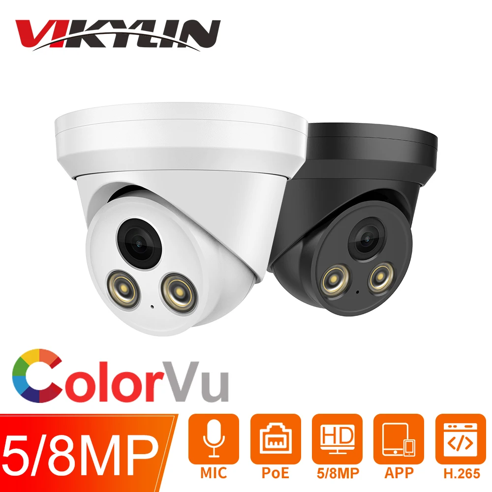 

Vikylin Compatible Hikvision NVR 5MP 8MP 4K ColorVu Colorful Night Version IP HD POE 265 Security Surveillance Camera APP