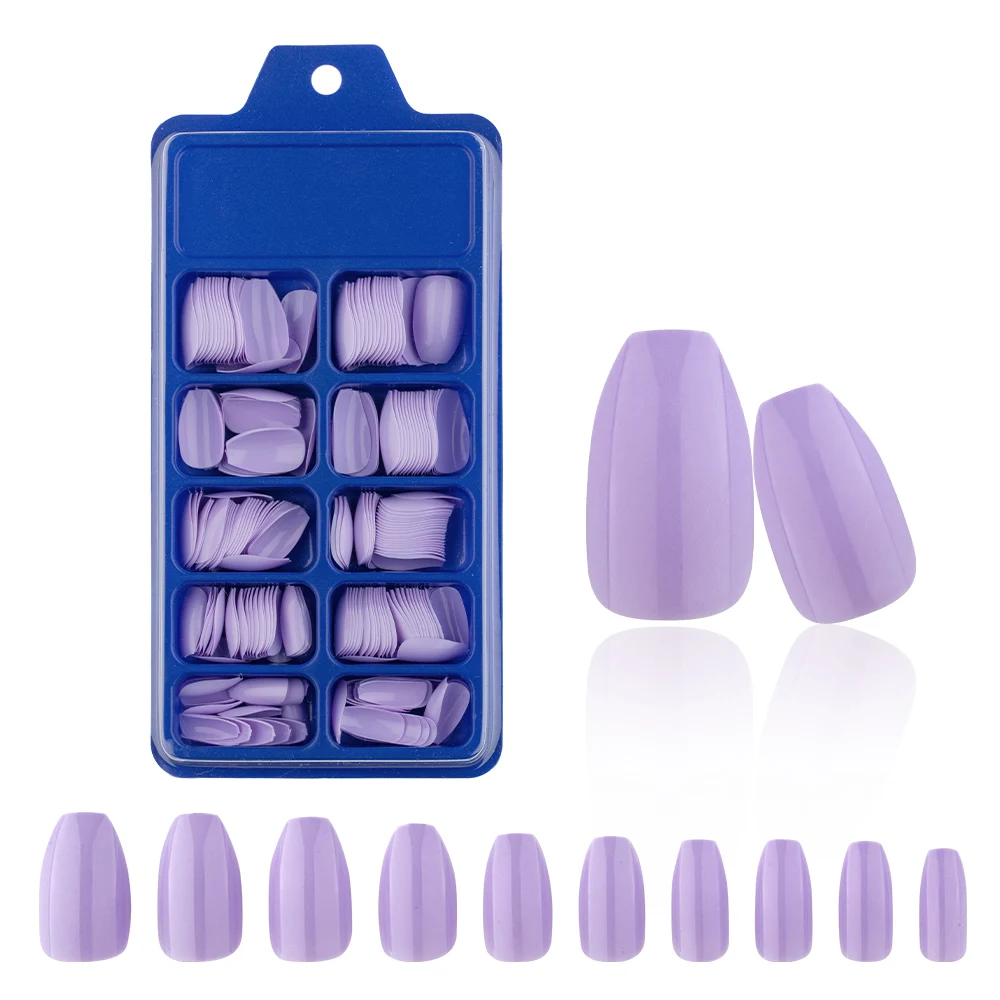 Глянцевые короткие накладные ногти 240 шт./коркор. акриловые телесного цвета