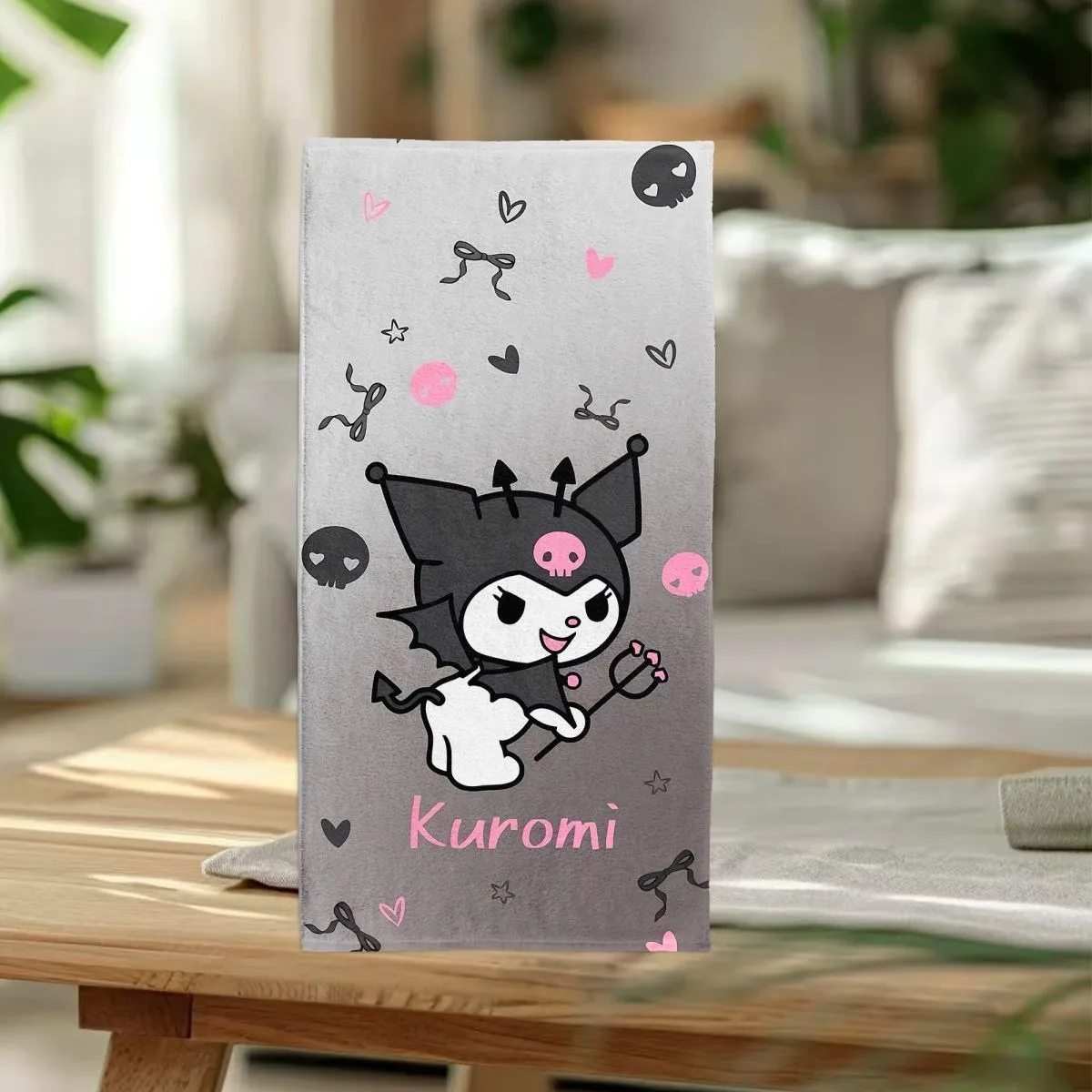 

Супер милые пляжные полотенца Kuromi-Themed: идеально подходят для летних развлечений! Подходит для полотенец, банных полотенец, пляжных полотенец.