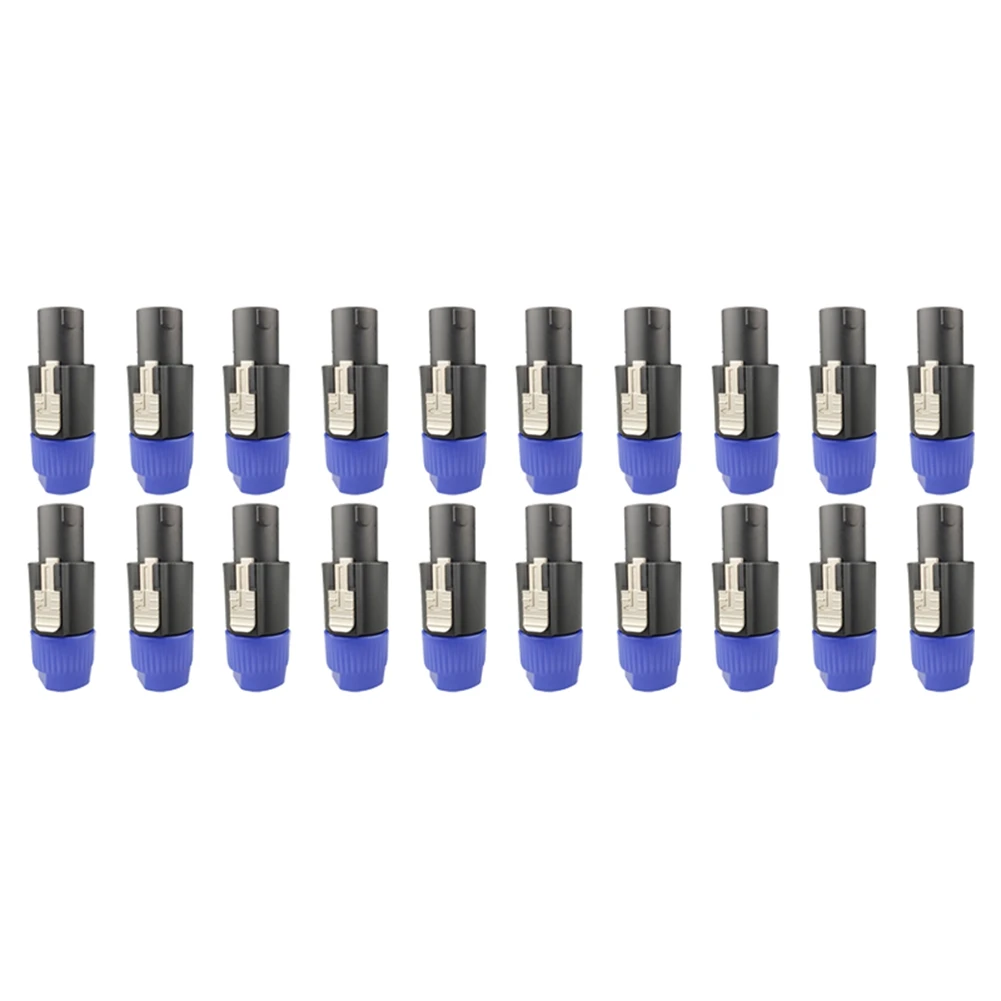 

20Pcs/Lot 4-Pole 4Pin NL4FC Connector Ohm Plug Speaker Audio Cable Plug Adapter 4 Pin Speak Female Accessories