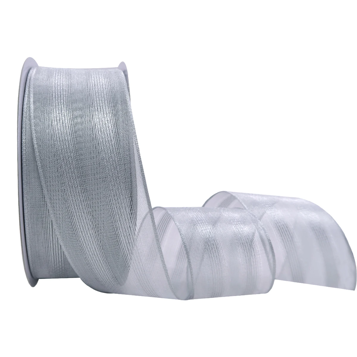 

5 10 25 Yards/Roll 38mm Wired Stripes Metallic Grey Silver Ribbon for Gift Wrapping Sewing and Haberdashery Accessories 1115