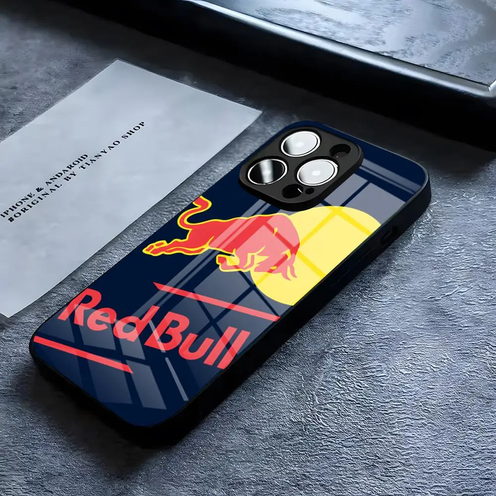 Чехол для телефона Potdemiel-B-Bull Energy Drink RED IPhone 16 15 14 Pro 11 13 12 Mini XS Glass дизайн бухта