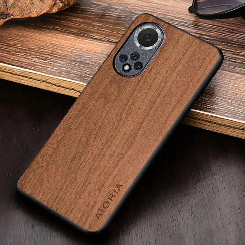 

Case for Huawei nova 9 7i 5T 6 7 SE 5 Pro funda unique design lightweight anti scratch wooden pattern PU leather Phone Cover