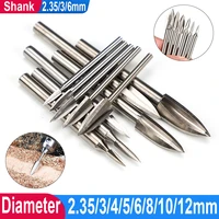 2 3536mm shank wood engraving drill bit white steel carving drill bit for woodworking carbide grinding drill bit carving tool