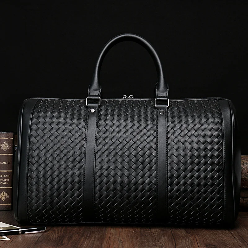Brand New Handheld Travel Bag Woven High Capacity Travel Luggage Bag Korean Edition Cylinder Bag Business Travel Bag