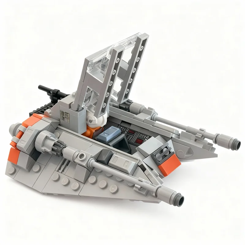 Фото 266 деталей MOC T-47 Snowspeeder: модель звездолета для сборки, декор для дома, украшение для стола, акцент для полки, премиум-подарок для взрослых №3