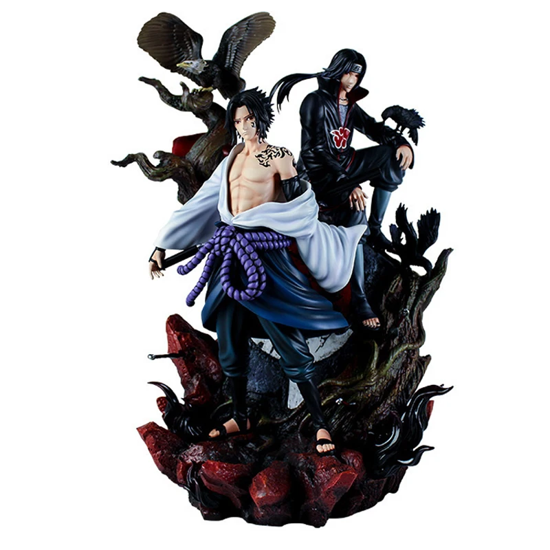 

Naruto Shippuden Figure Action Figures Uchiha Sasuke Itachi GK ABS 14 Inch Model Limited Statue Collectible Toys Gift Figma