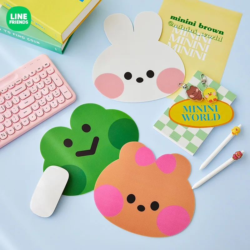 

Коврик для мыши Line Friends Kawaii Minini, ПВХ нескользящий, офисный, игровой Настольный коврик для клавиатуры, протектор для ноутбука, коврики для мыши