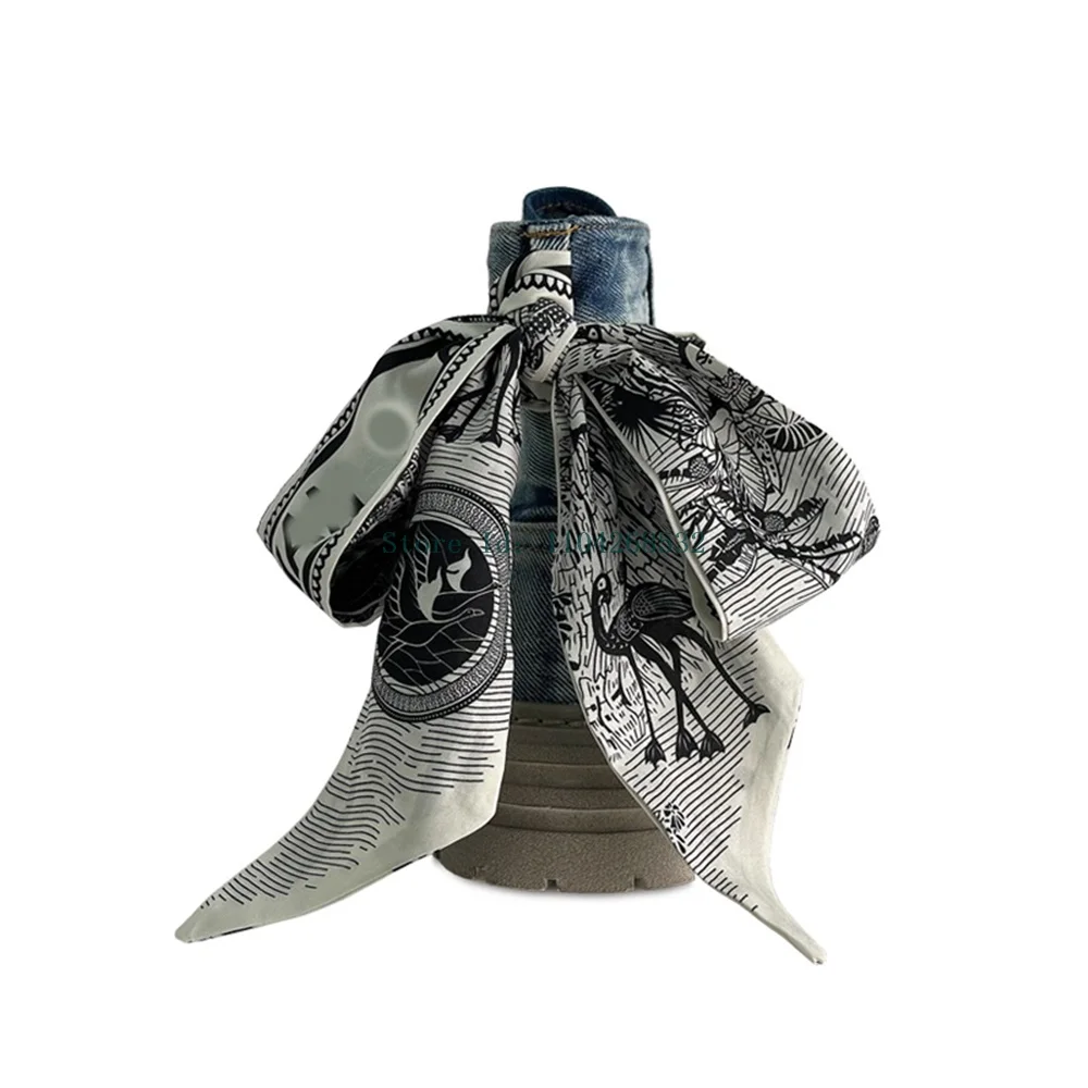 Джинсовые ботильоны с узлом-бабочкой и лентой джинсовые круглым носком на