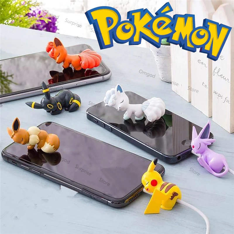 

Pokemon Anime Figures USB Charging Cable Protector Cartoon Anime Pikachu Protective Data Cable Cartoon Gifts