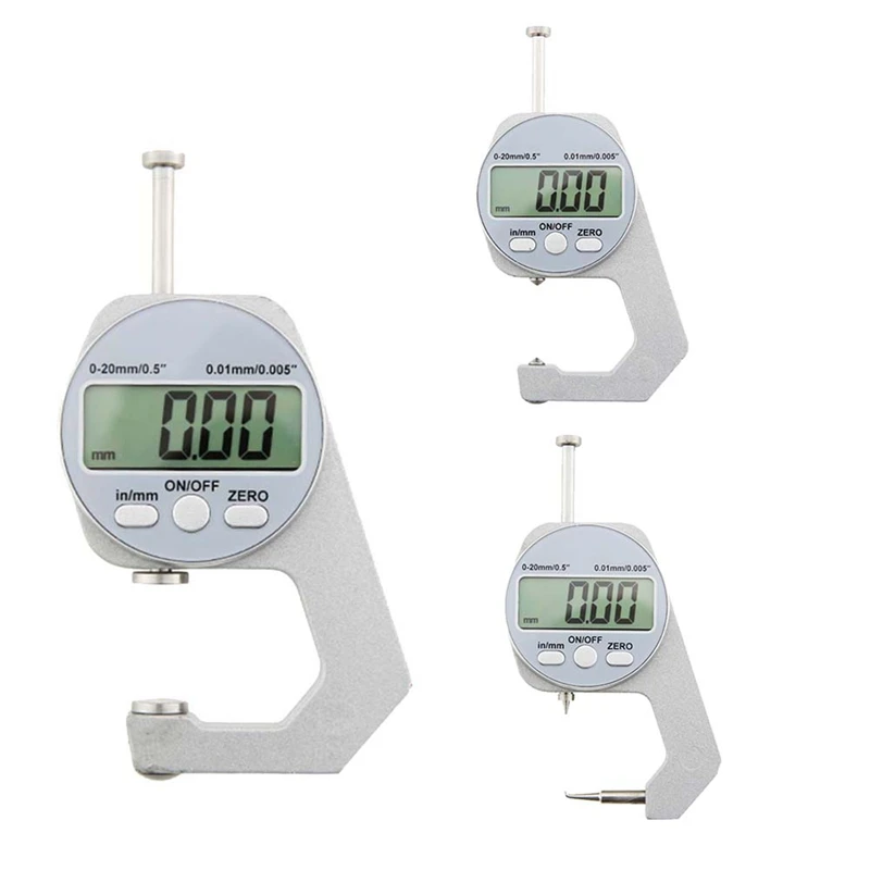 

Digital Display Thickness Gauge Electronic LCD Micrometer Metric Wall Thickness Measurement Tools 0-20Mm