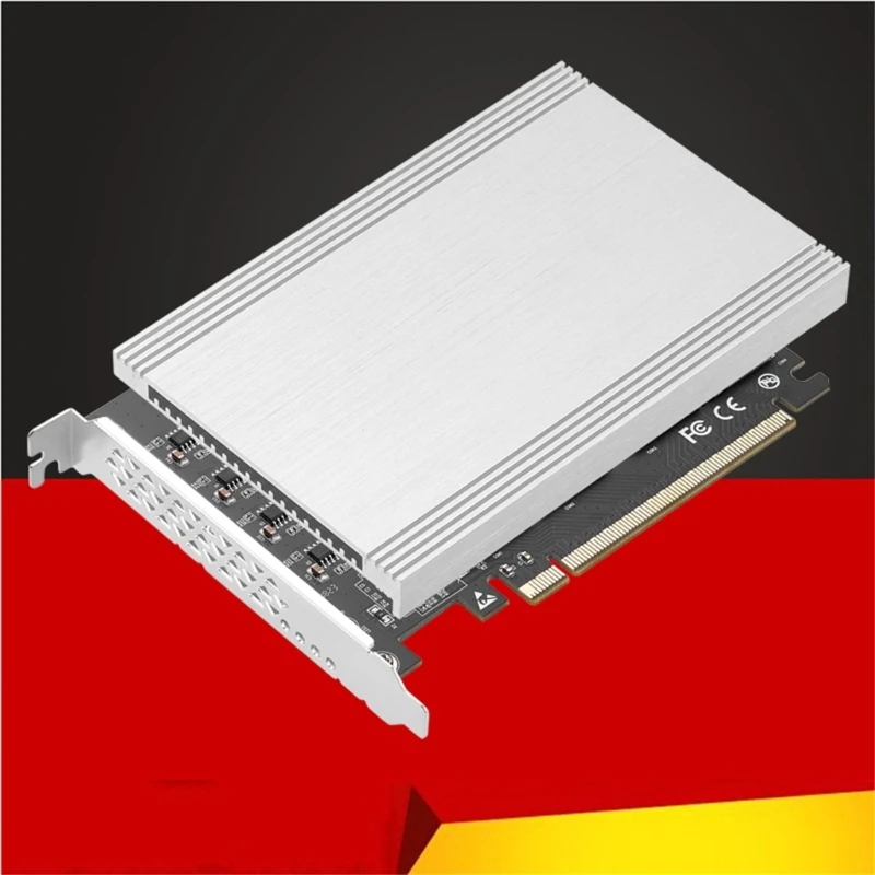 

PCI-E4.0 X16 to 4-port .2 SSD NVME Solid-state Adapter Card Computer Slot