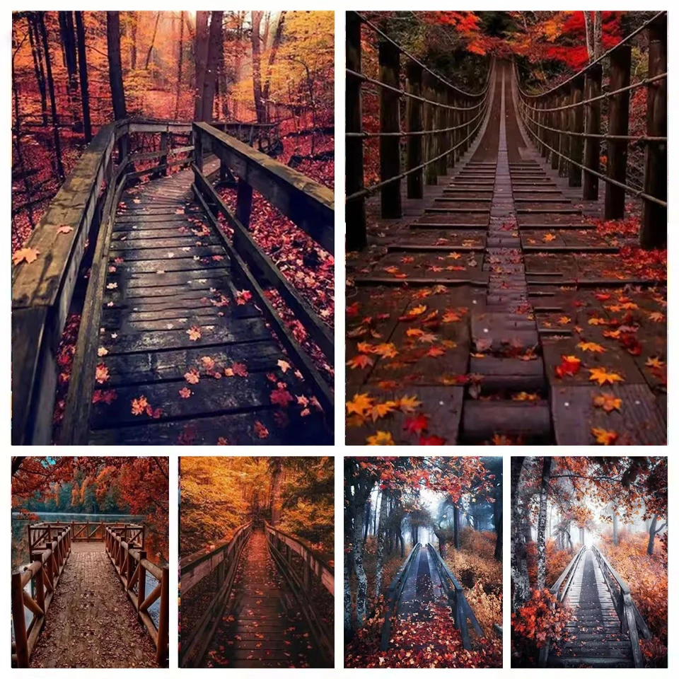 5D алмазная роспись вышивка крестиком осенний природный пейзаж деревенская тропа