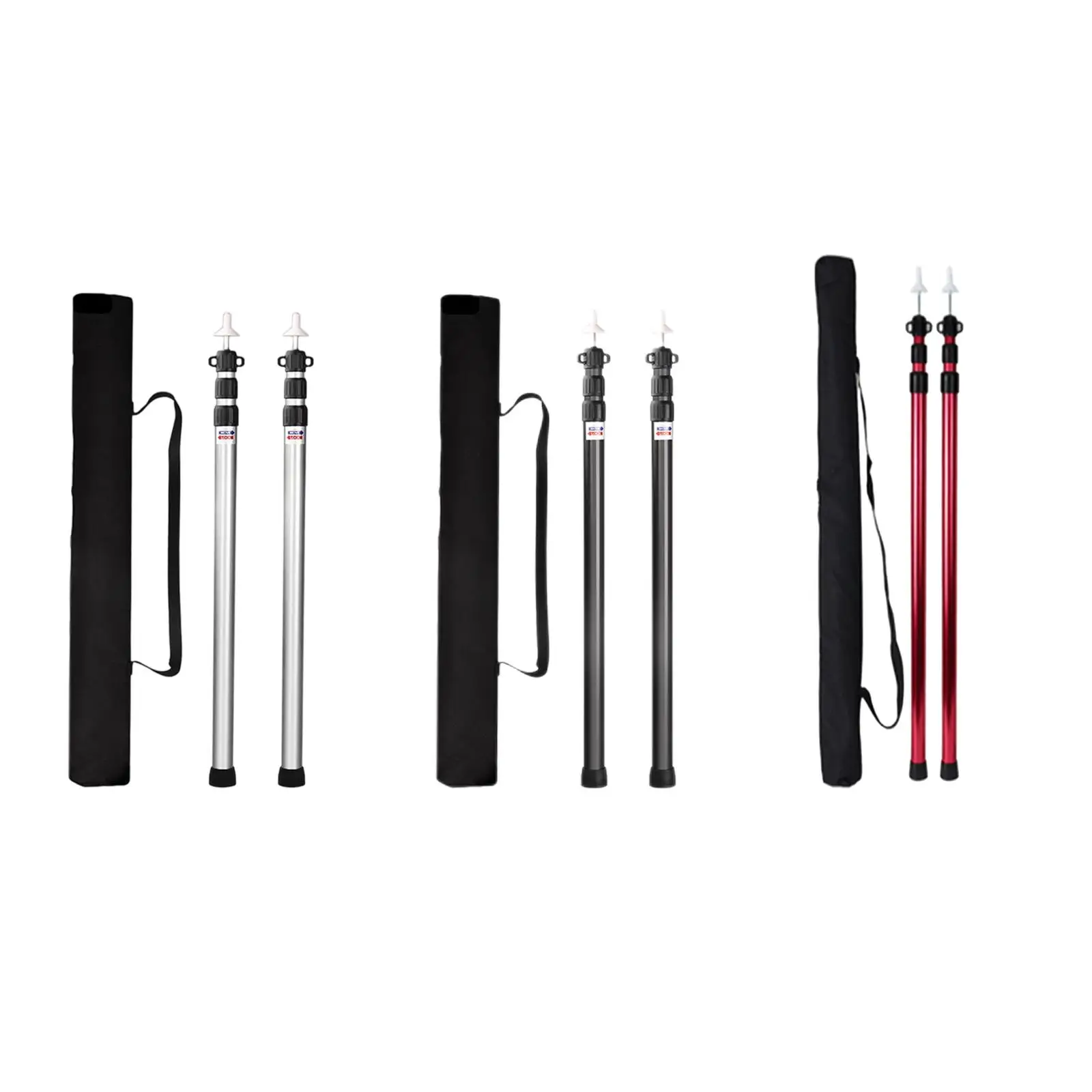 

Collapsible Awning Poles 2Pcs Tarp Pole Extendable Aluminum Tent Poles for Helter