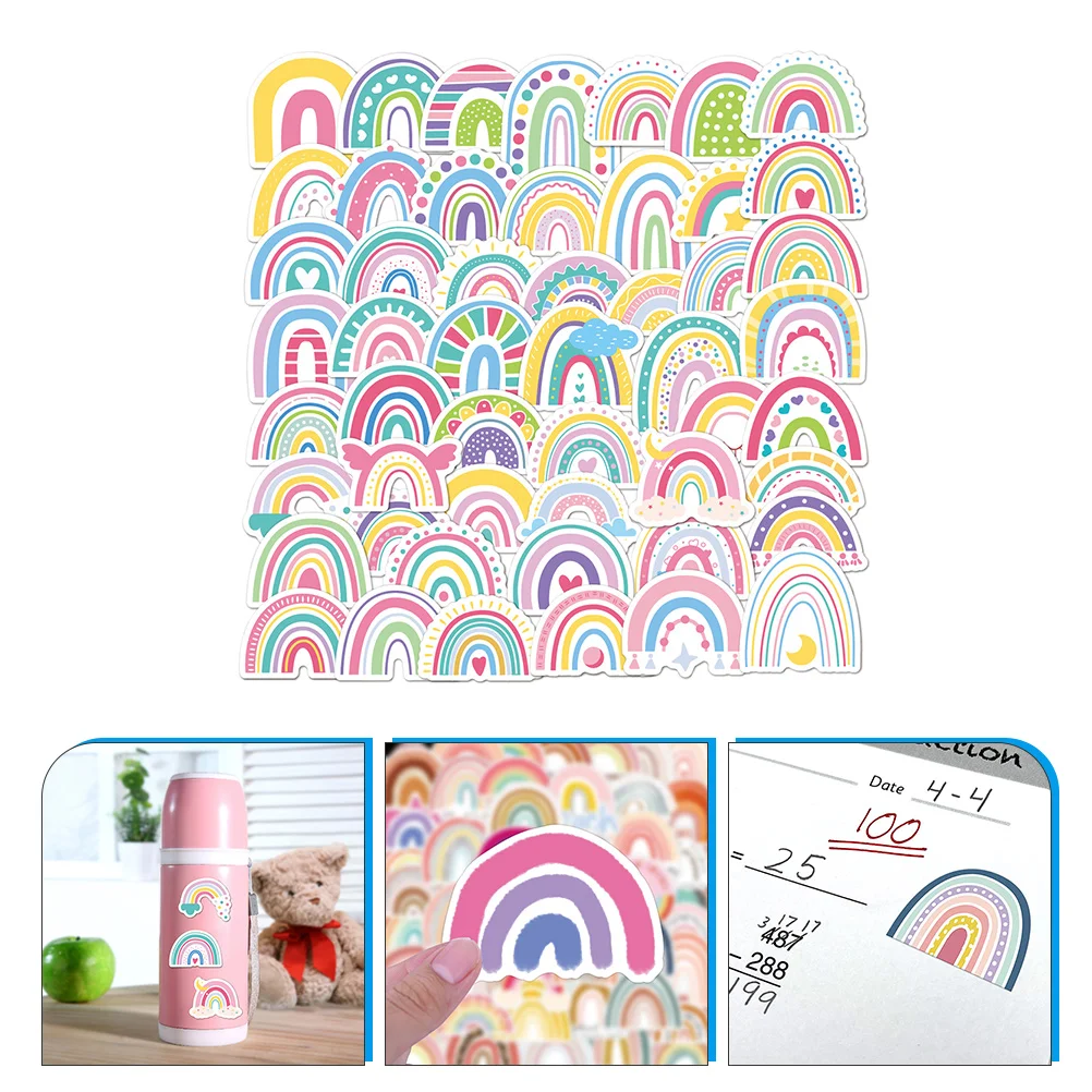 

150 Pcs Rainbow Stickers Decoration Phone Decals Cars Telephone Bottle Pvc Self-adhesive Laptop Suitcase Child Childrens Water