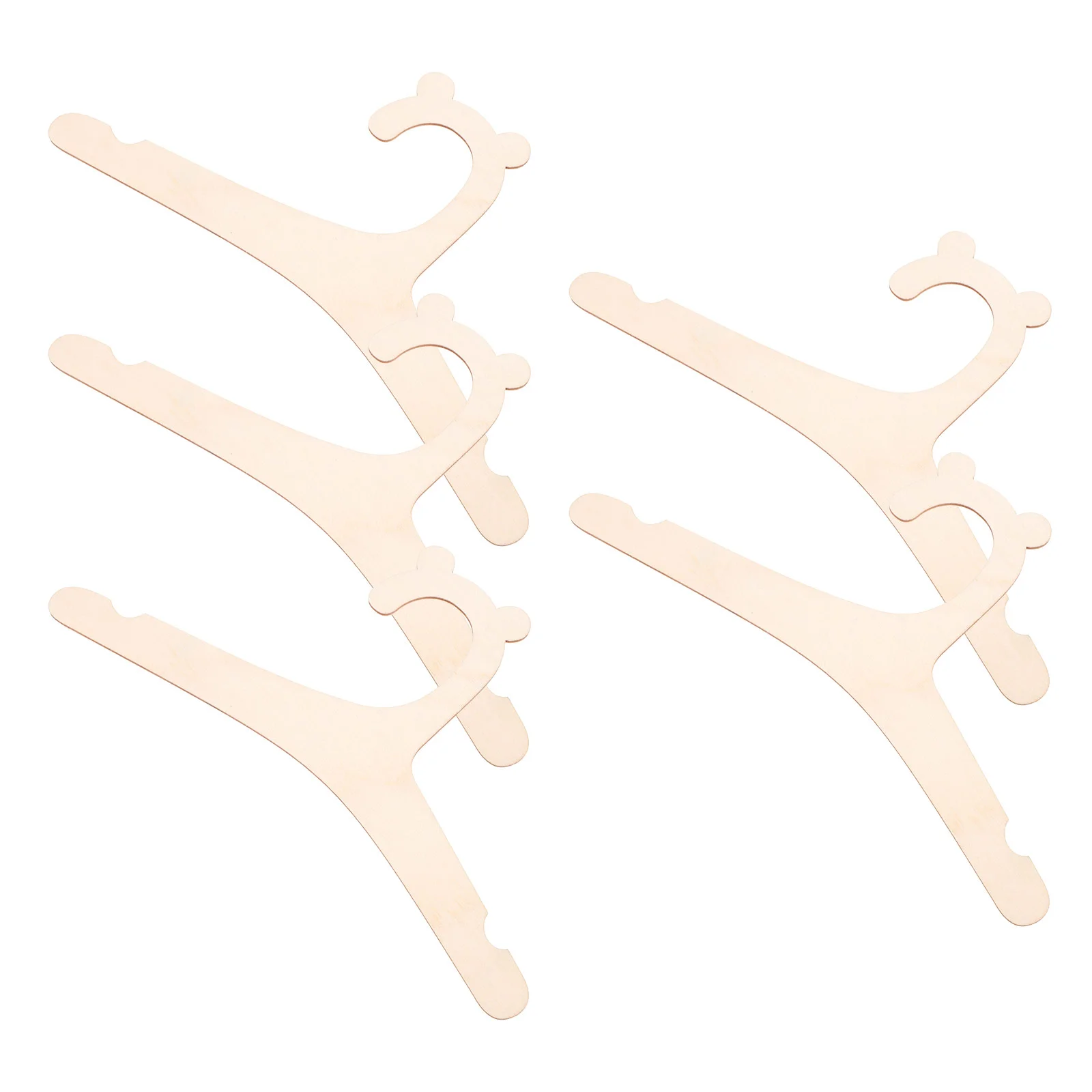 

5pcs Wooden Children Clothes Hangers Multi-functional Little Bear Clothes Hangers