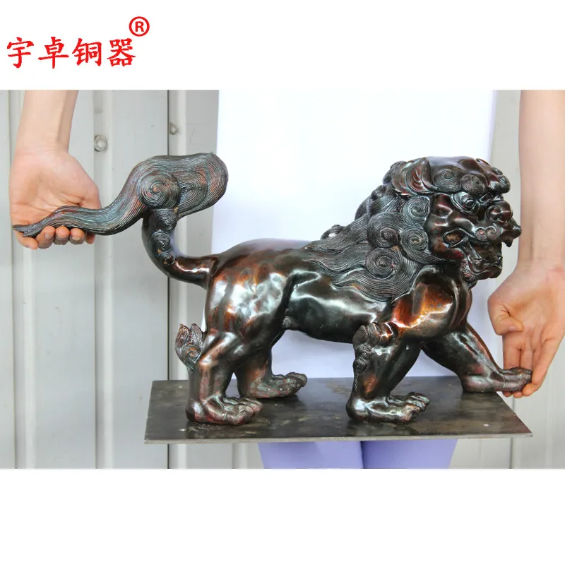 

Yuzhuo Bronze Copper-to-Lion Crafts Decoration Jiqing Taishi Pure Copper Lion Brass Lion