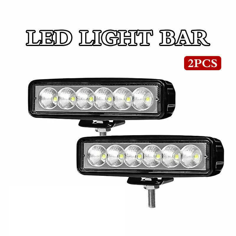 

2Pcs 18W 6 LED Offroad Car Work Light Spotlight Daytime Running Light 12V 6*3W Flood Beam For Jeep 4x4 ATV 4WD SUV Car Styling