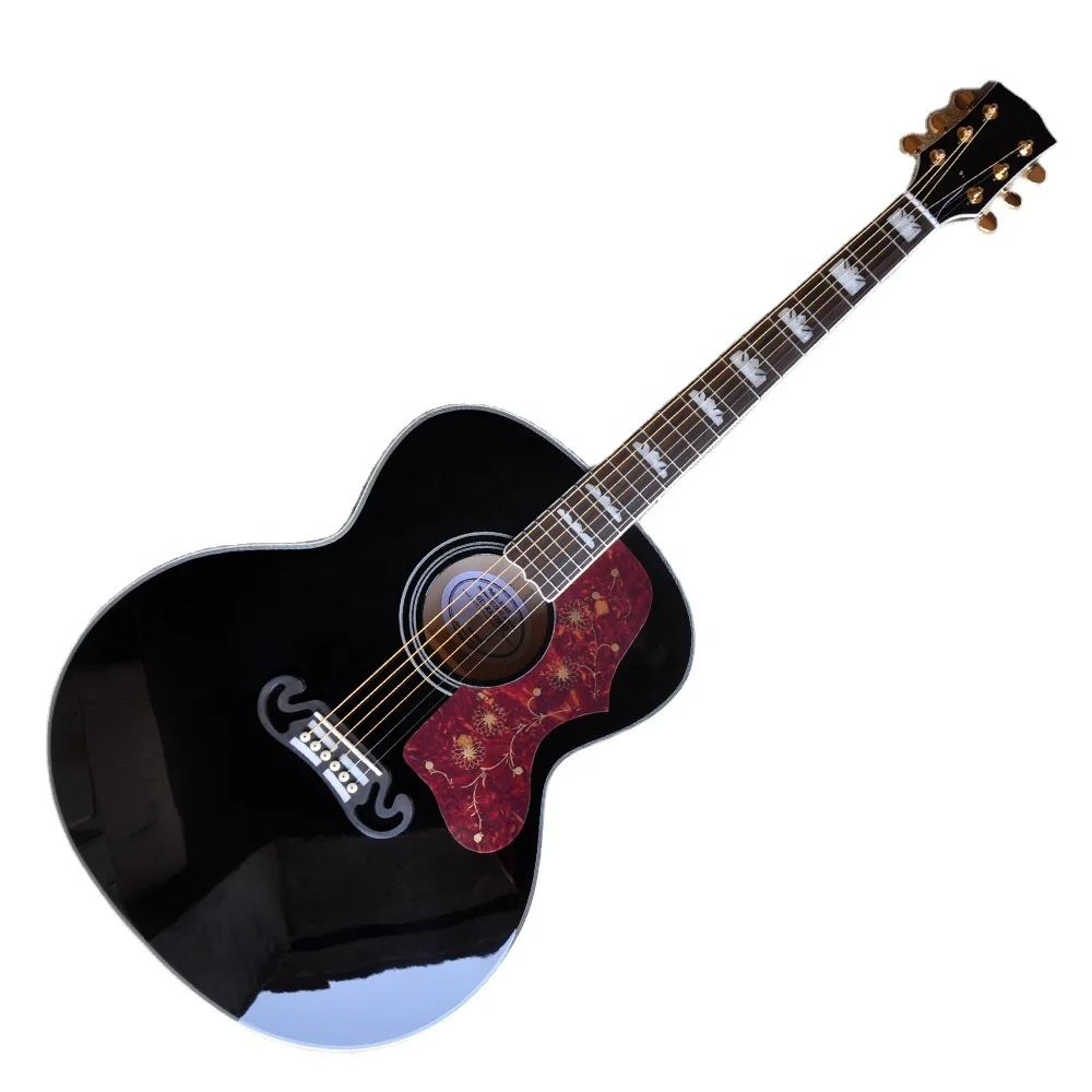 

Черная 43-дюймовая Акустическая гитара модель SJ200 на заказ