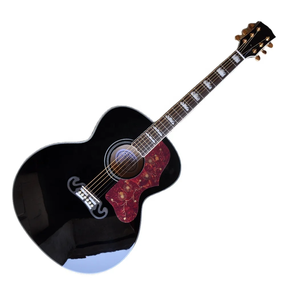 

Black 43 Inches Acoustic Guitar SJ200 Model Custom Made