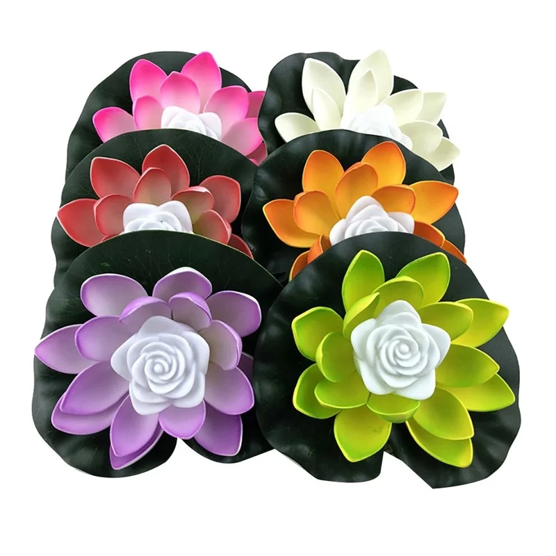 Искусственный плавающий ночник Lotus на солнечной батарее энергосберегающий