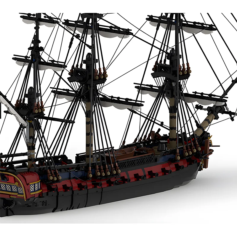 MOC- 144875 Французский средневековый парусный корабль Изумрудный фрегат Модель MOC