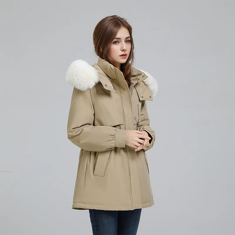 Женская зимняя парка с меховым воротником
