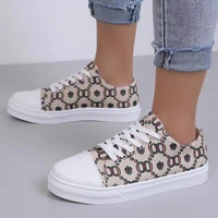 2022 new shoes for women canvas shoes flat sneaker vulcanized shoe thick sole flower print brand women shoes zapatillas mujer